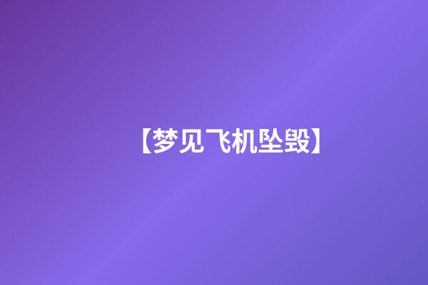 【梦见飞机坠毁】