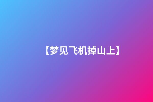 【梦见飞机掉山上】