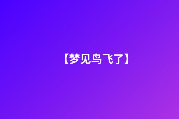 【梦见鸟飞了】