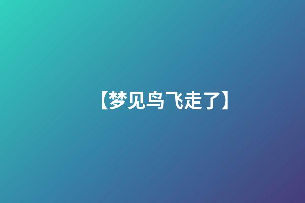 【梦见鸟飞走了】