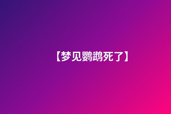 【梦见鹦鹉死了】