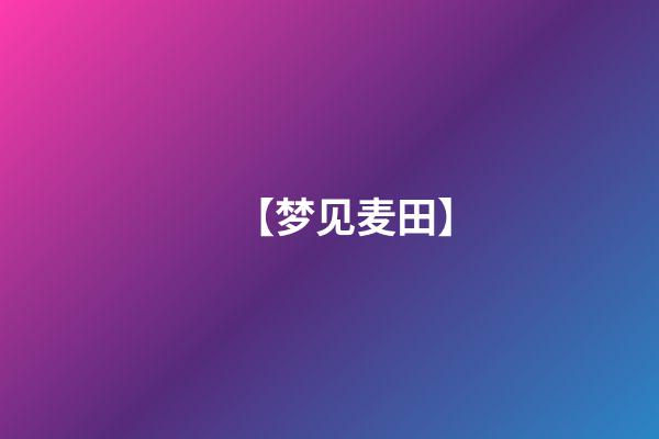 【梦见麦田】