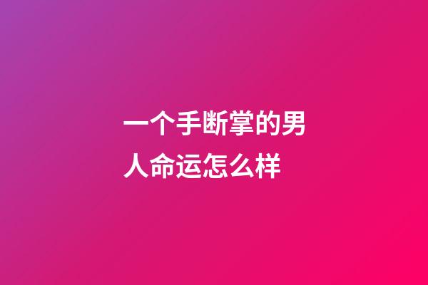 一个手断掌的男人命运怎么样(男人断掌纹的命运，如何看手相断掌图解知运势？)-第1张-观点-玄机派