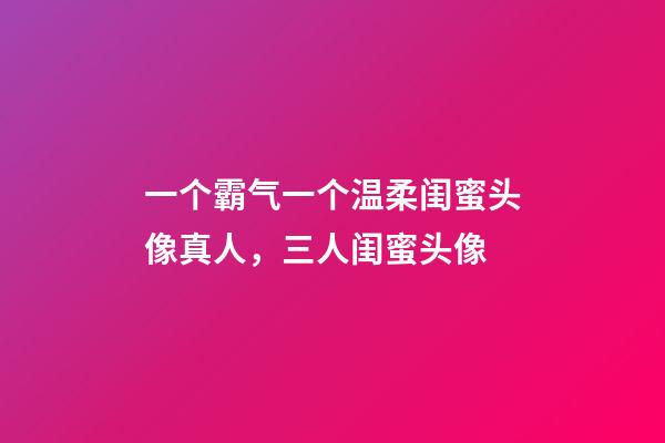 一个霸气一个温柔闺蜜头像真人，三人闺蜜头像-第1张-观点-玄机派
