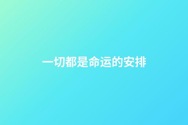 一切都是命运的安排(你是否相信,一切都是命运的安排?)-第1张-观点-玄机派