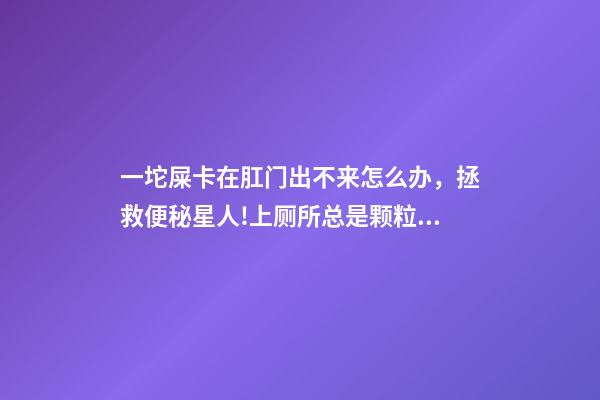 一坨屎卡在肛门出不来怎么办，拯救便秘星人!上厕所总是颗粒无收-第1张-观点-玄机派