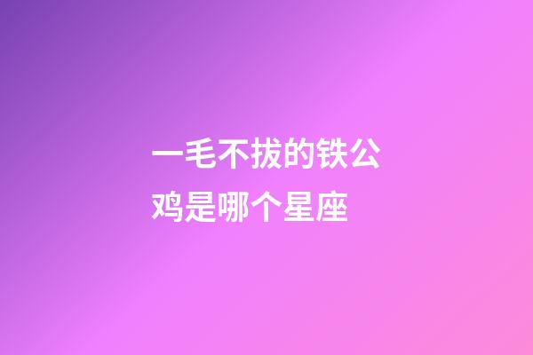 一毛不拔的铁公鸡是哪个星座-第1张-星座运势-玄机派