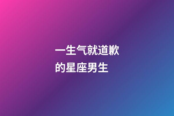 一生气就道歉的星座男生-第1张-星座运势-玄机派