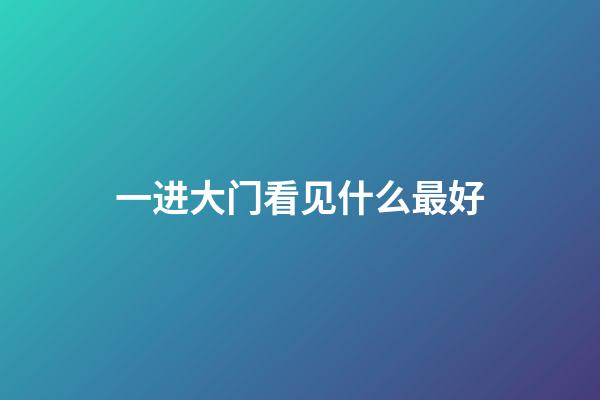 一进大门看见什么最好