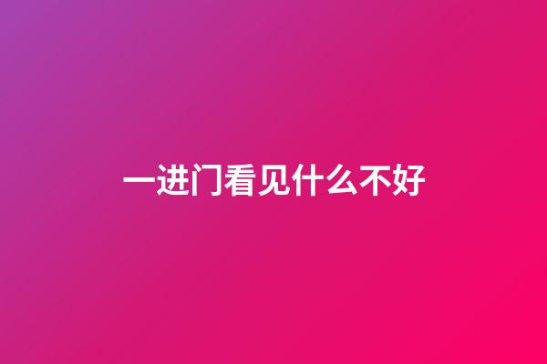 一进门看见什么不好