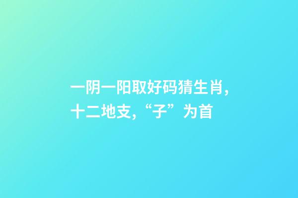 一阴一阳取好码猜生肖,十二地支,“子”为首-第1张-观点-玄机派