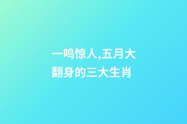 一鸣惊人,五月大翻身的三大生肖-第1张-观点-玄机派