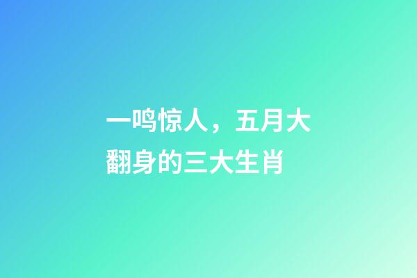 一鸣惊人，五月大翻身的三大生肖-第1张-观点-玄机派