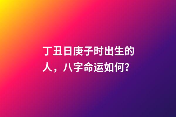丁丑日庚子时出生的人，八字命运如何？
