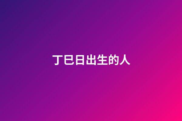 丁巳日出生的人