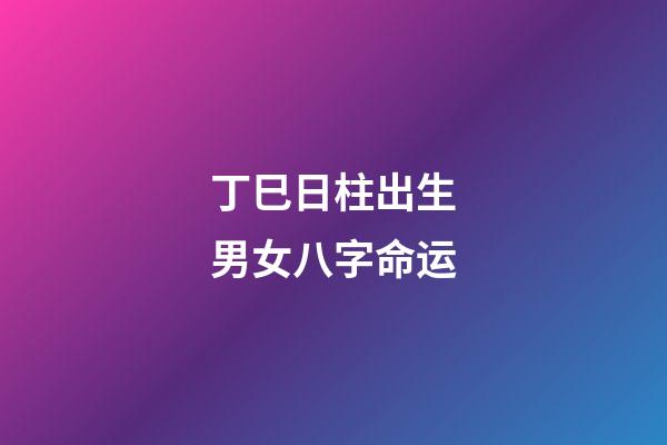 丁巳日柱出生男女八字命运