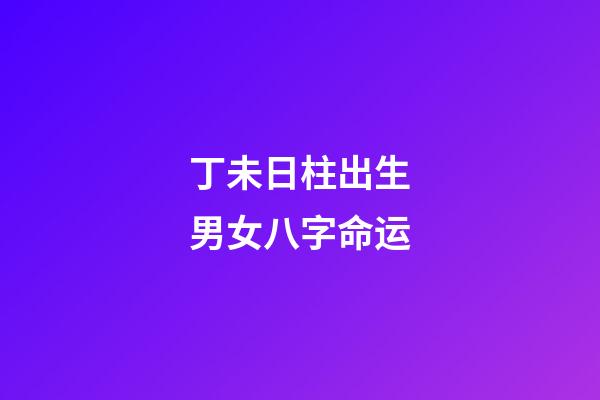 丁未日柱出生男女八字命运