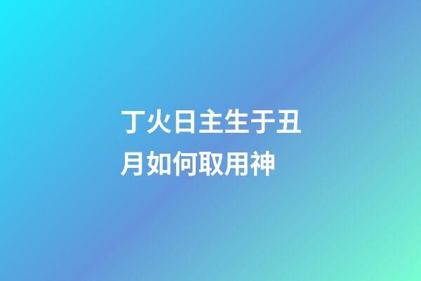 丁火日主生于丑月如何取用神?