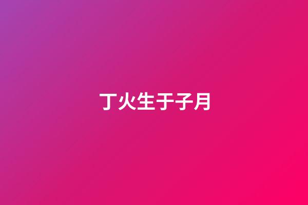 丁火生于子月
