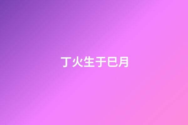 丁火生于巳月