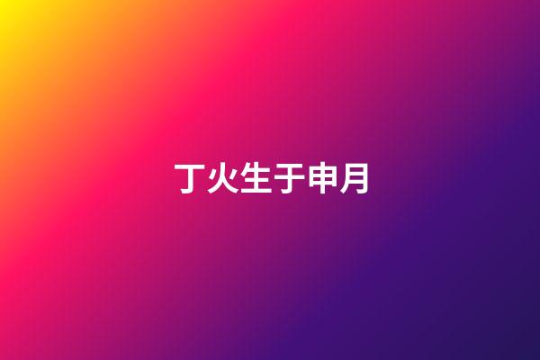 丁火生于申月