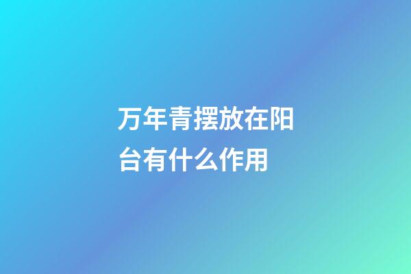 万年青摆放在阳台有什么作用