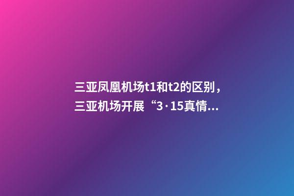 三亚凤凰机场t1和t2的区别，三亚机场开展“3·15真情服务”主题咨询活动-第1张-观点-玄机派