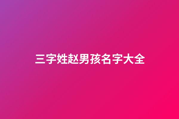 三字姓赵男孩名字大全