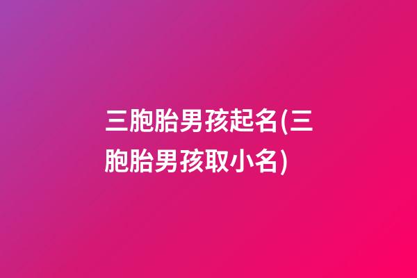 三胞胎男孩起名(三胞胎男孩取小名)