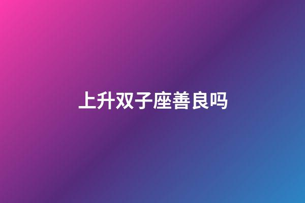 上升双子座善良吗-第1张-星座运势-玄机派