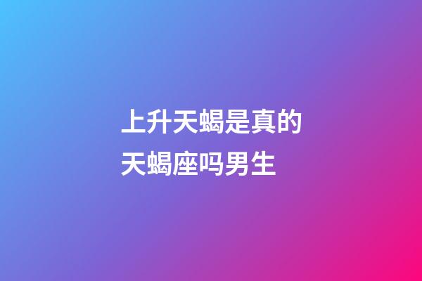 上升天蝎是真的天蝎座吗男生-第1张-星座运势-玄机派