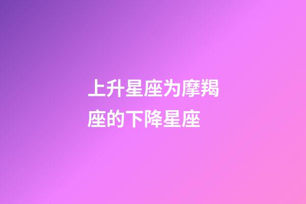 上升星座为摩羯座的下降星座-第1张-星座运势-玄机派