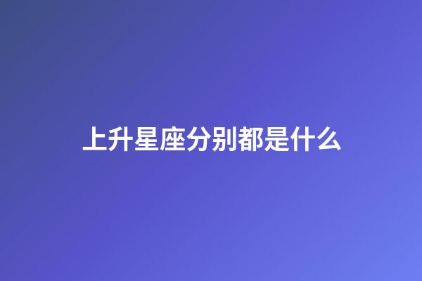 上升星座分别都是什么-第1张-星座运势-玄机派
