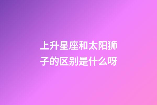 上升星座和太阳狮子的区别是什么呀-第1张-星座运势-玄机派