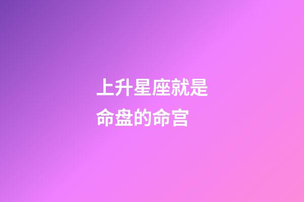 上升星座就是命盘的命宫-第1张-星座运势-玄机派