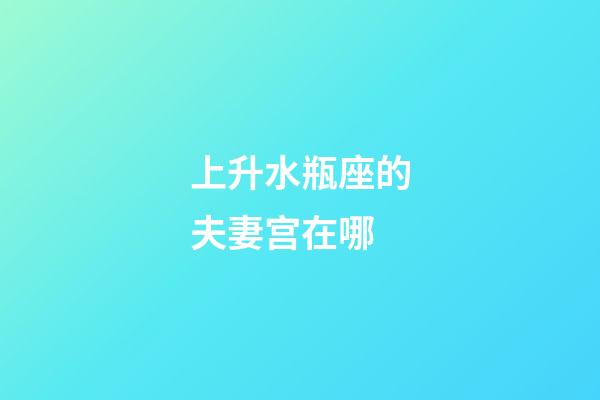 上升水瓶座的夫妻宫在哪-第1张-星座运势-玄机派