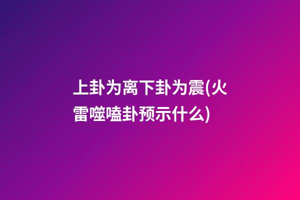上卦为离下卦为震(火雷噬嗑卦预示什么)