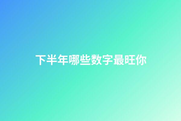 下半年哪些数字最旺你