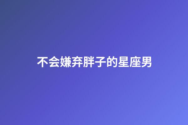 不会嫌弃胖子的星座男