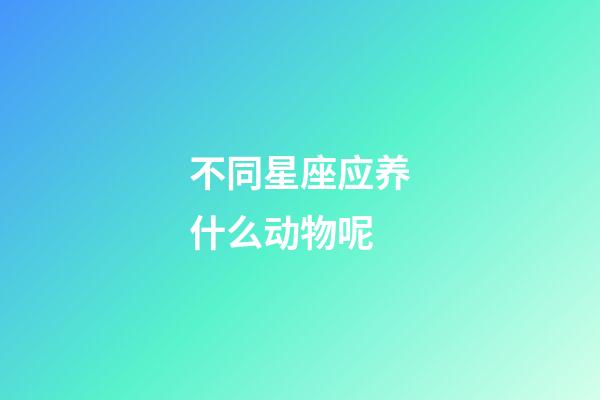 不同星座应养什么动物呢-第1张-星座运势-玄机派