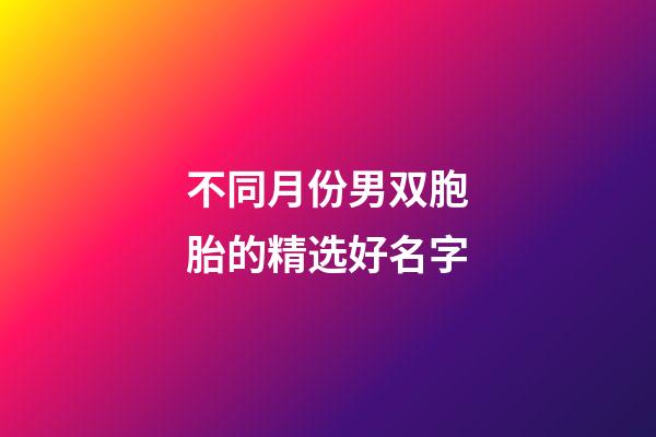 不同月份男双胞胎的精选好名字