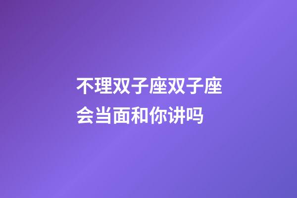 不理双子座双子座会当面和你讲吗-第1张-星座运势-玄机派