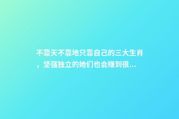 不靠天不靠地只靠自己的三大生肖，坚强独立的她们也会赚到很多钱-第1张-观点-玄机派