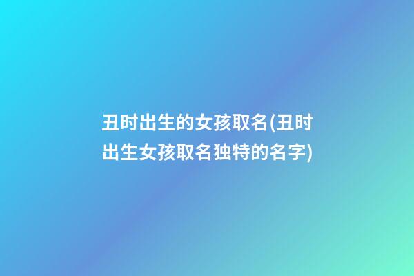 丑时出生的女孩取名(丑时出生女孩取名独特的名字)