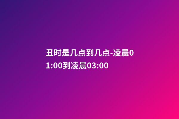 丑时是几点到几点-凌晨01:00到凌晨03:00