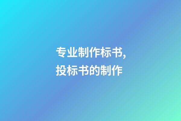专业制作标书,投标书的制作-第1张-观点-玄机派