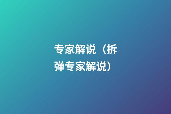 专家解说（拆弹专家解说）