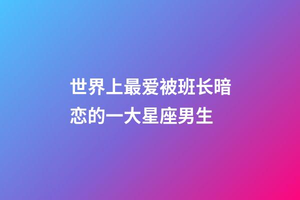 世界上最爱被班长暗恋的一大星座男生