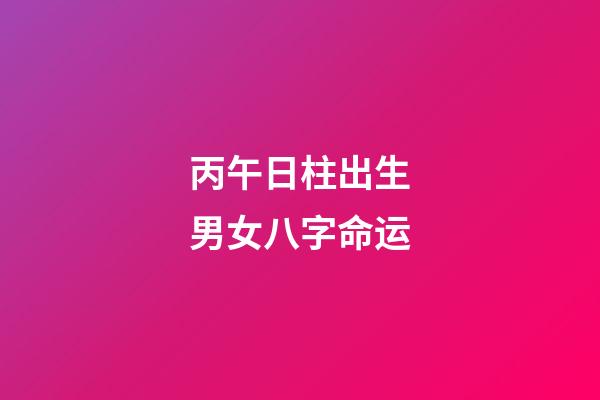 丙午日柱出生男女八字命运