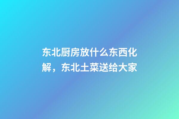 东北厨房放什么东西化解，东北土菜送给大家-第1张-观点-玄机派